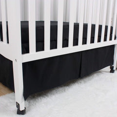 CaSaJa silk-like microfiber crib skirt adds elegant durability to mini cribs.