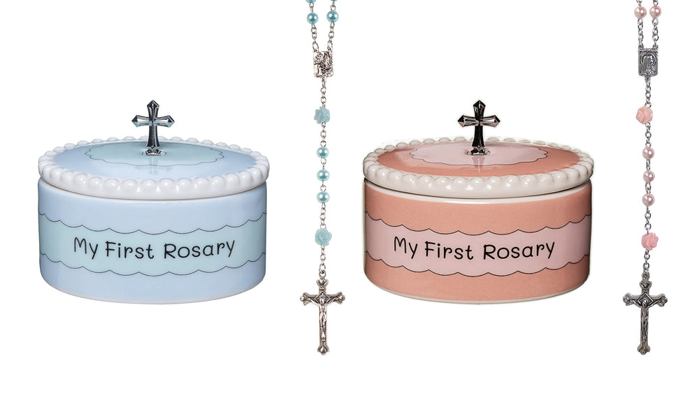 CASCADE GOODS My First blue baptism rosary ready for baby's christening