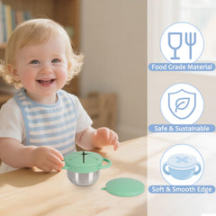 Casremee snack cups showing removable travel lid for leaks on the go