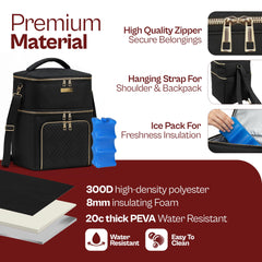 Castal bag offers a backpack carry option for hands-free pumping.