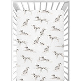 CaTaKu baby crib sheets cartoon dalmatians closeup showing soft, breathable fabric