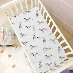 CaTaKu crib sheets with dalmatians print enhancing nursery decor