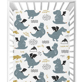 CaTaKu Dragons baby sheets pack adds playful dragon print to nursery decor.