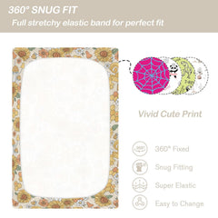 CaTaKu Hippie Flower Honey crib sheet soft breathable fabric close-up