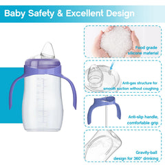 Cathill bottle-handle supports tiny hands for easy gripping.