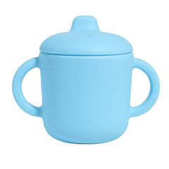 Catii 6 Months+ Sippy Cup with handles in powder blue, easy grip for little hands.