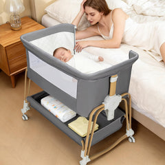 Cbcvvaer 4in1 bassinet on wheels for easy room-to-room movement and care.