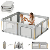 Cbcvvaer foldable playpen with mat for safe, roomy baby play.