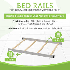 CC KITS Delta-crib conversion keeps crib-to-bed setup stable.