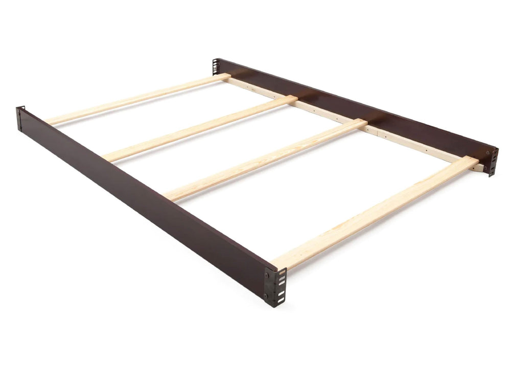 CC KITS full-size conversion rail in dark chocolate, ideal for safe crib-to-bed transitions.