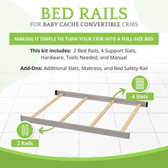 CC KITS solid wood rail assembly provides stable support for growing kids