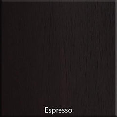 Solid wood espresso rail close-up showing durable grain and finish