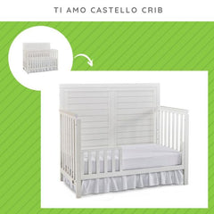 CC KITS seashell guard rail for Ti Amo, compatibility view, safe crib-to-bed transition.