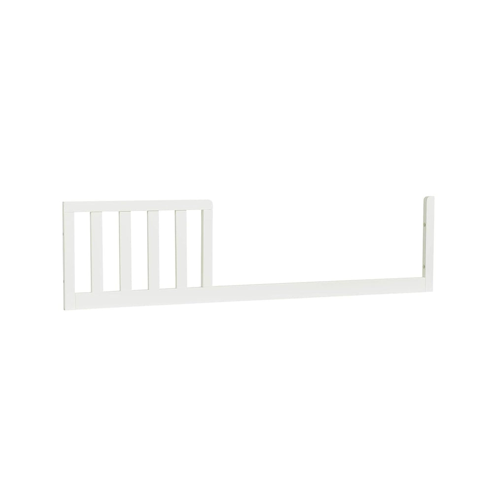 CC KITS Toddler Guard Rail installed on the Ti Amo crib for safe entry and exit.