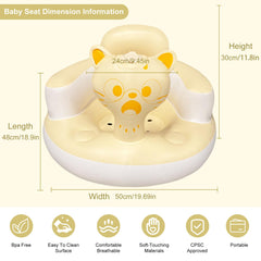 CDSDAS inflatable baby seat in use for sitting up with comfortable posture