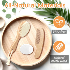 Ceavmlsr wooden comb for gentle detangling of delicate newborn hair