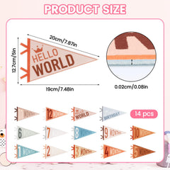Cecliy Hello World pennant design ideal for newborn milestone photos.