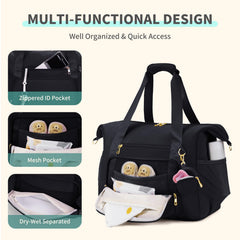 CEI-CEI tote with wet dry compartment for separating used items while traveling