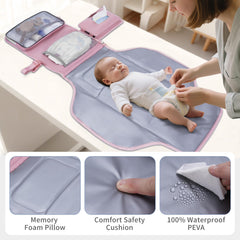 CEICEI memory foam head pillow adds gentle support during changes.