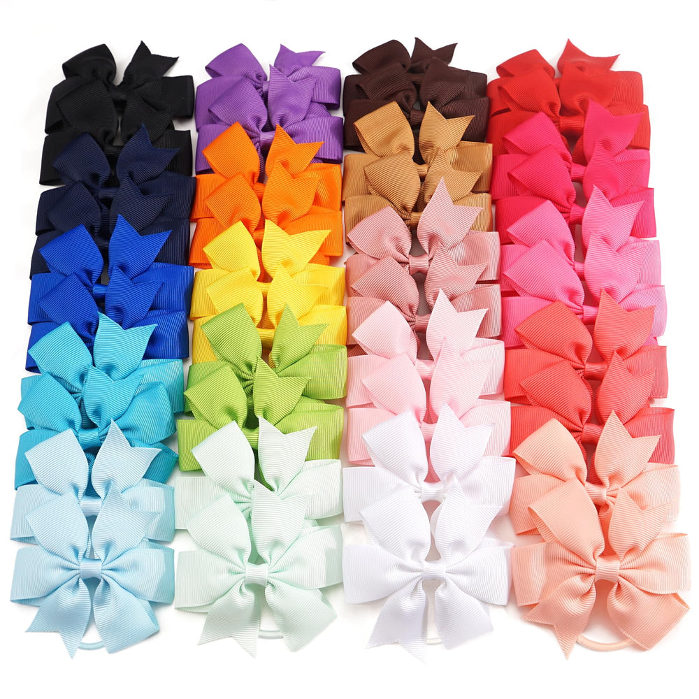 CellElection 40-piece grosgrain bows set in vibrant colors for daily ponytails
