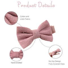 CÉLLOT 2-inch cotton linen bows add soft, comfortable style for babies.