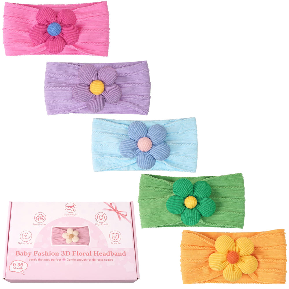 CÉLLOT yellow flower headband fits newborns softly for all-day wear.