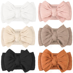 Cellot 6-pcs baby bows headbands earth tones for newborns and toddlers