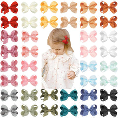 Cellott 3-inch hair bow set in assorted colors for everyday wear.