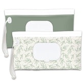 Cephira baby wipes dispenser with compact sage design for travel convenience.