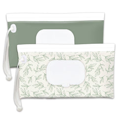Cephira baby wipes dispenser with compact sage design for travel convenience.