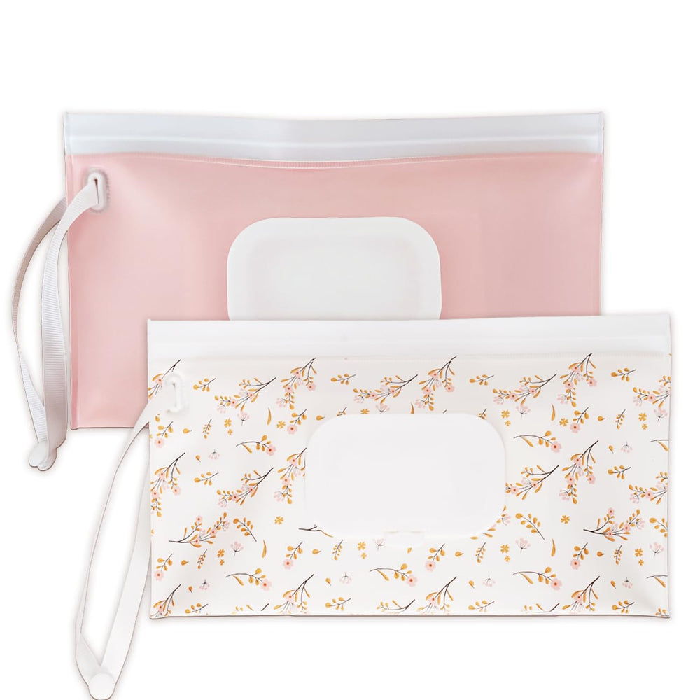 Cephira baby wipes dispenser in pink, portable design for on-the-go convenience.