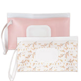 Cephira baby wipes dispenser in pink, portable design for on-the-go convenience.