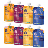 Cerebelly Rainbow Roots pouch for on-the-go baby meals.