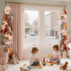 CERETIA cotton hanging storage chain with wooden rings on display