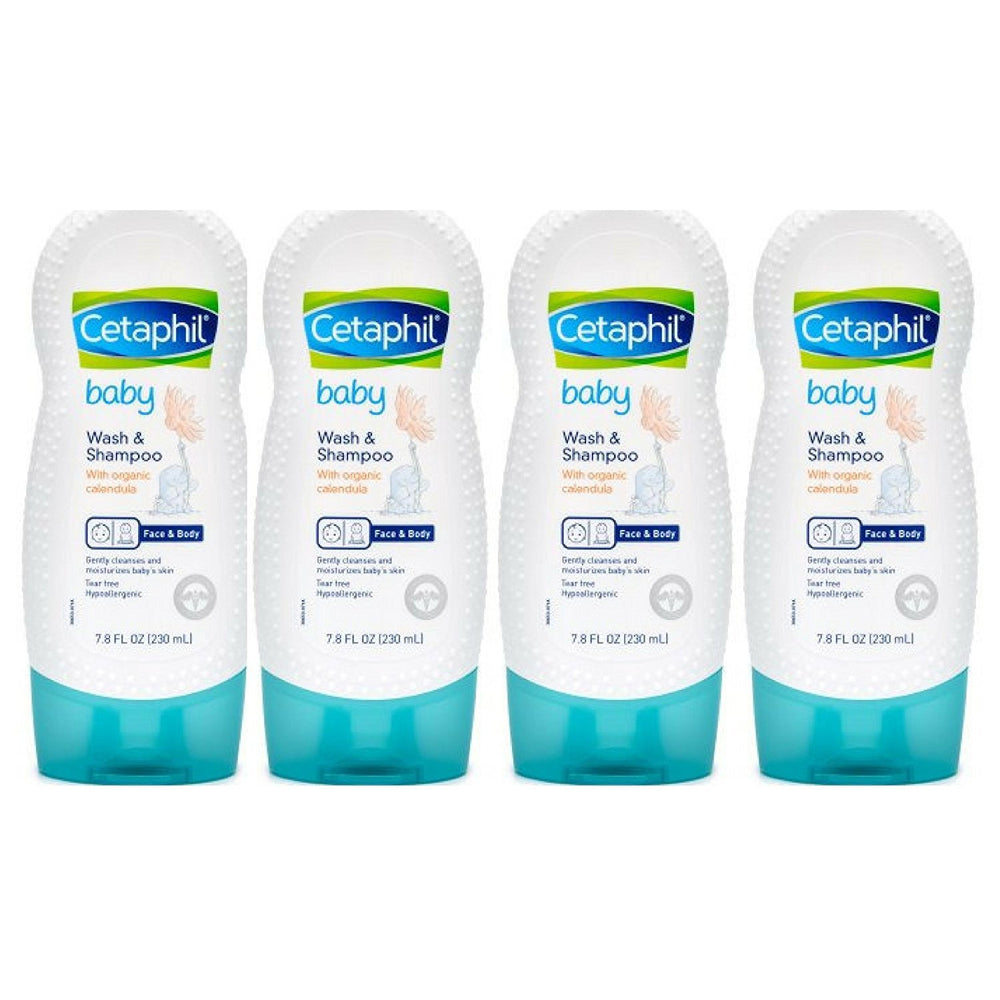 Cetaphil Baby Wash & Shampoo with Calendula bottle showing gentle cleansing for delicate infant skin.