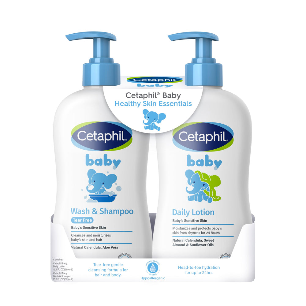 Cetaphil Baby Wash & Shampoo bottle with tear-free formula for gentle bath time.