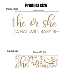 CEUQIESO gender reveal sign wall sticker adds playful anticipation.