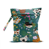 CFGBFDGH Cat Wet Bag with floral pattern keeps travel items organized