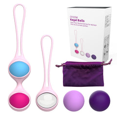 CFOOW Kegel Balls Set overview with varying weights for progressive pelvic floor training.