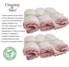 Channing & Yates pink gingham bordered towel unisex design