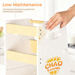 CHAO KWORLDS tower features anti-slip base for stability during play.