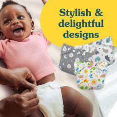 Charlie Banana diaper includes absorbent inserts for reliable absorbency during day care.
