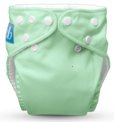 Charlie Banana sage one-size diaper shell showing adjustable fit and comfort