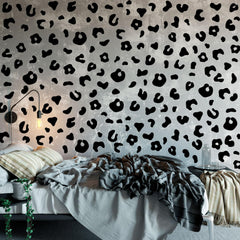 CharmFlo black leopard decals for doors and furniture, durable year-round decor.