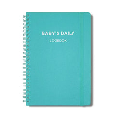 Cheericome Baby's Daily Log Book with teal PU cover for easy daily tracking.
