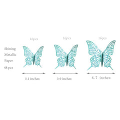 Cheerland teal butterfly wall mural adds depth and shimmer to ceilings