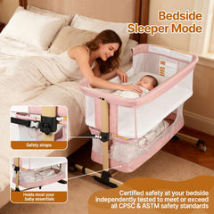 Cheermomo bedside sleeper 3-in-1 mode switch, showcasing versatility