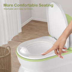 CheerTry detachable training seat in green for quick transitions to standard toilets.
