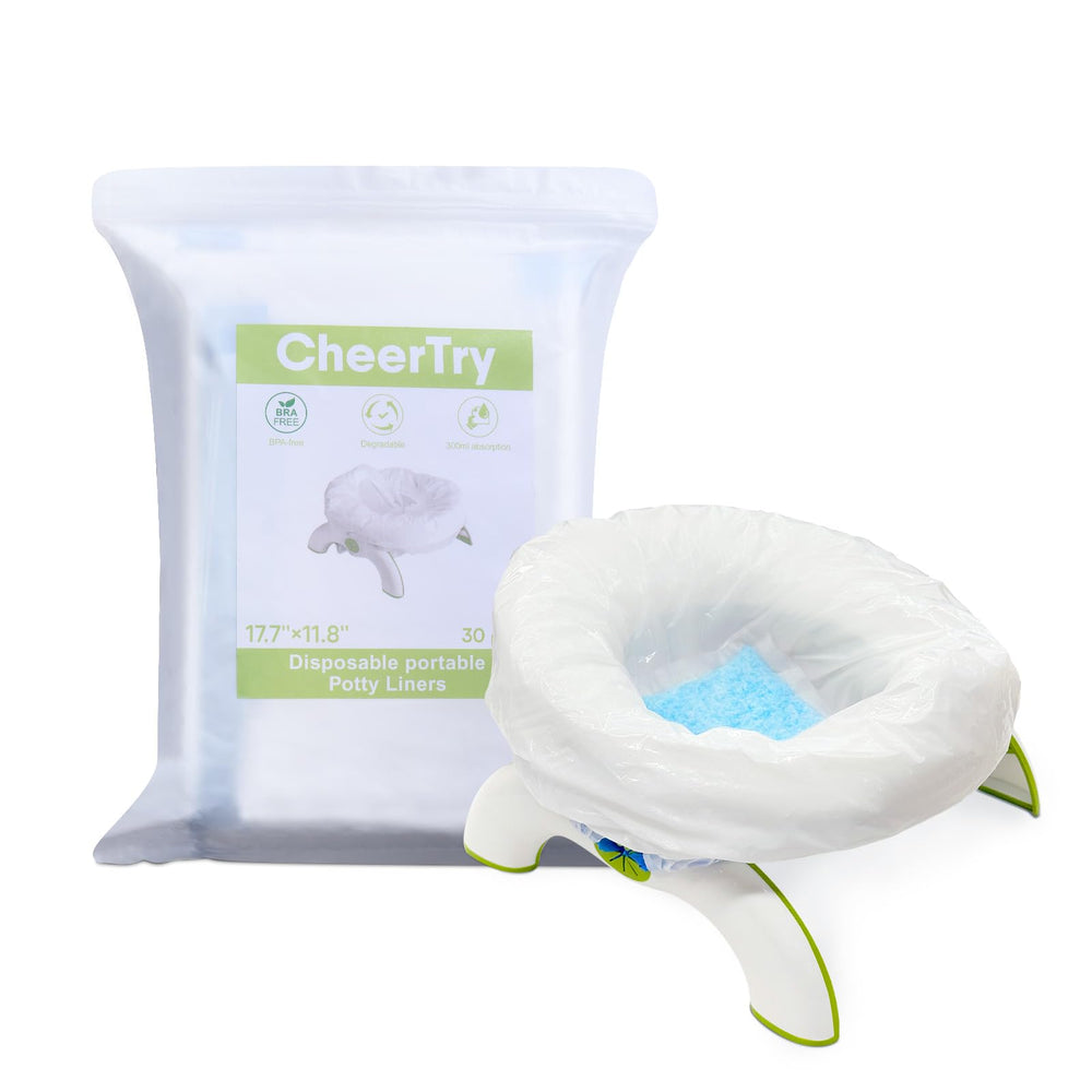 CheerTry Potty Liner demonstrates 300ml absorption for a dry, mess-free potty experience.