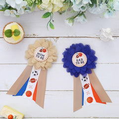 Cheerupp blue and brown satin sash adds color.